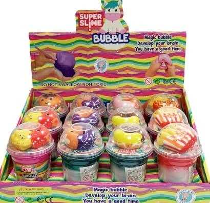 Producto - SLIME BUBBLE TRICOLOR CON SQUISHY POTE 150G