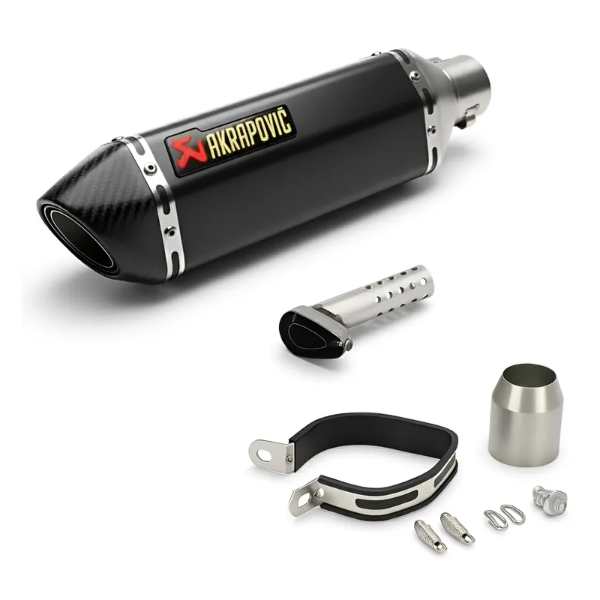 Producto - Escape Silenciador Tipo Akrapovic Mediano Universal Negro + DB Killer