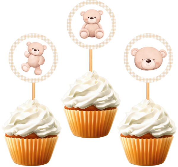 Producto - TOPPER CUPCAKE OSITO X 10