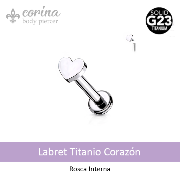 Producto - Labret Titanio Corazón