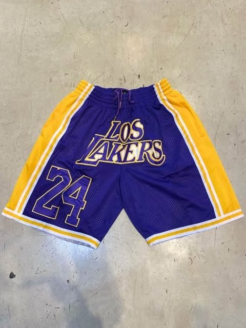 Producto - SHORT LAKERS VIOLETA CON AMARILLO LOGO GRANDE