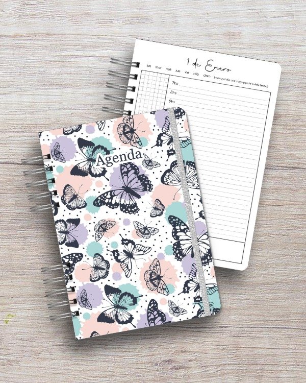 Producto - Agenda Perpetua A5 - 1 día por página - dis. butterflies