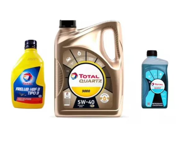 Producto - Aceite Total 5w40 + Refri Verde + Liq de frenos