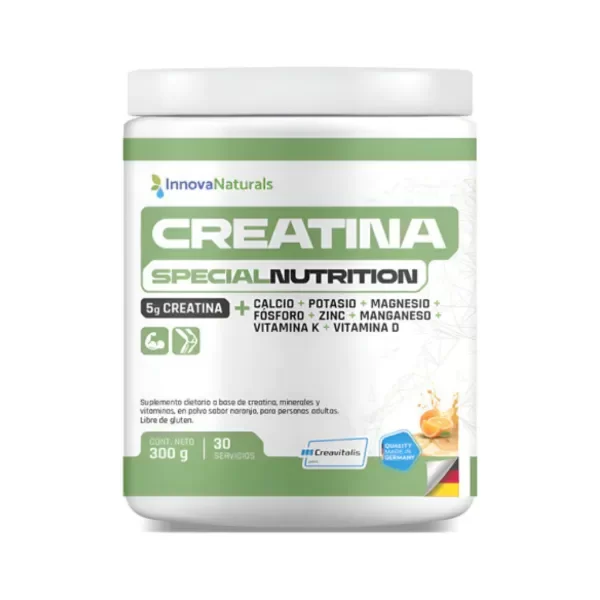 Producto - Creatina Certificación Creavitalis - InnovaNaturals 300g Naranja