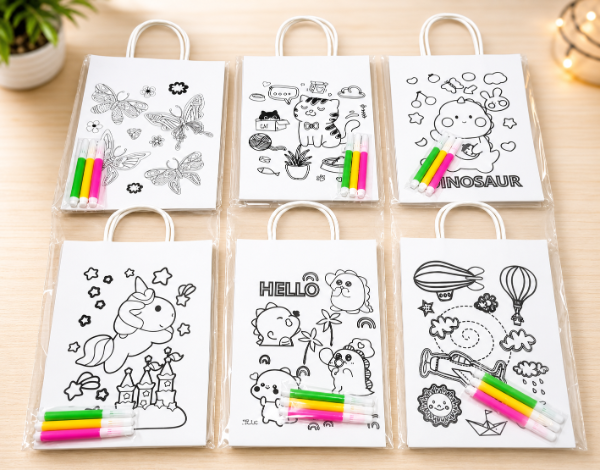 Producto - Bolsita de regalo para colorear / pintar + 3 marcadores