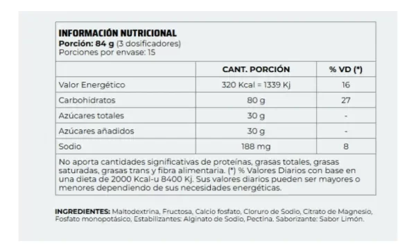 Producto - Nutremax Endurance Energy Sport Fuel x1,3kg sabor LIMON - NUTREMAX - 2