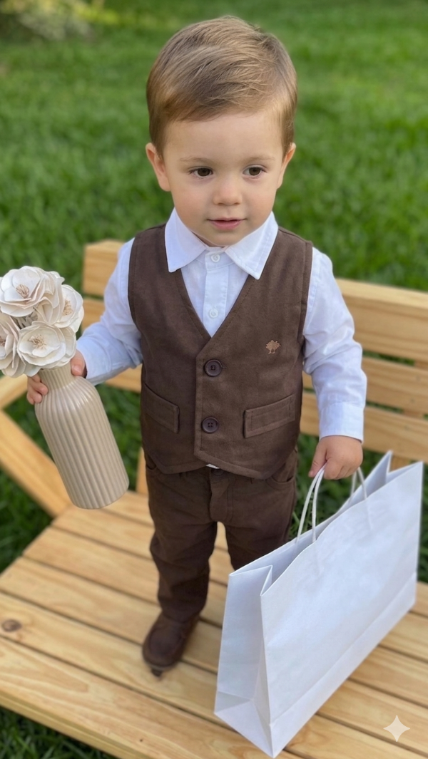 Producto - Pantalon de  Gabardina Chocolate Bebe