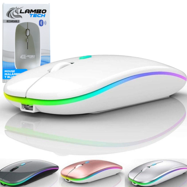 Producto - Mouse Inalambrico Recargable Con Bluetooth o 2.4USB Para Celular Tablet PC A5474