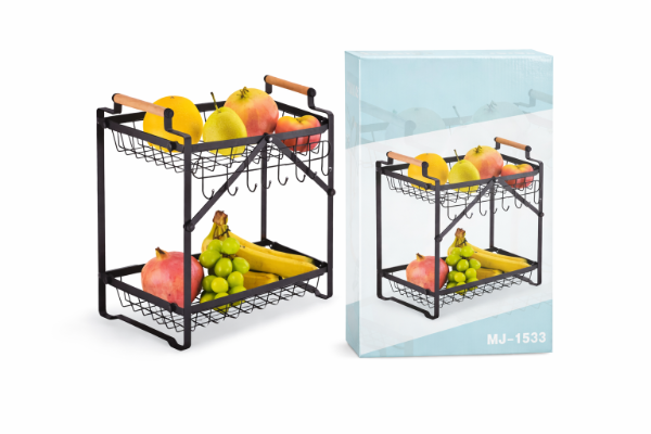Producto - organizador 2 estantes ( frutas y verduras) color negro MC2514
