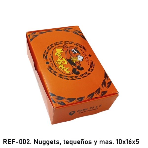 Producto - Caja chica multiuso - Nuggets, Tequeños y mas. Medida: 10x16x5. Impresa Full