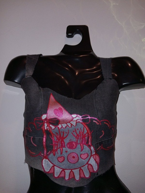 Producto - CORSET CLOWN BIMBO KAWAII JEANS reciclado