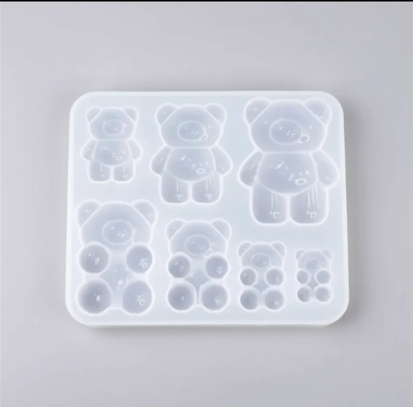 Producto - Molde Silicona De Ositos X7  Joyería Resina Llaveros