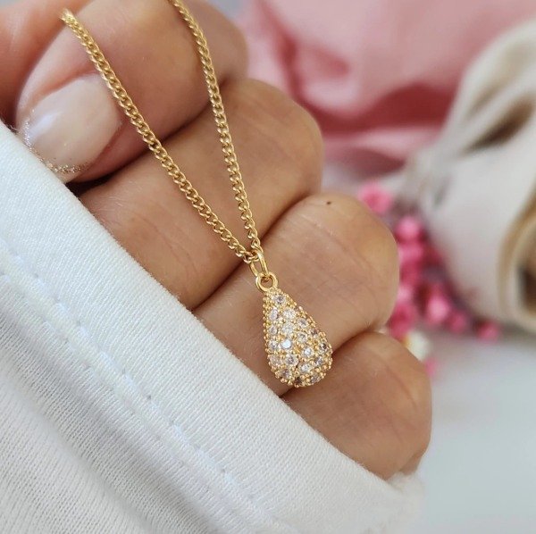 Producto - Gargantilla Gota Micropave Gold