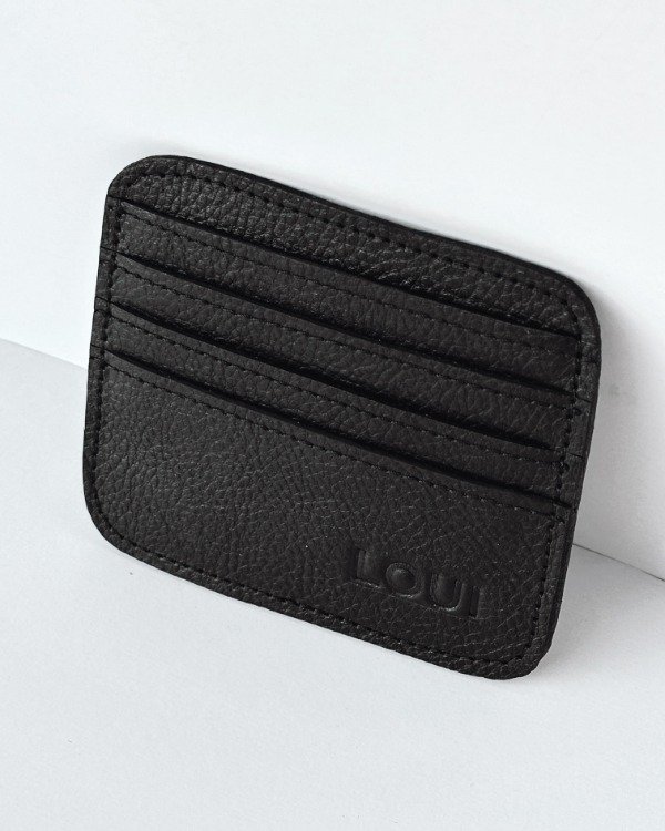 Producto - Tarjetero Cuero Negro Graneado