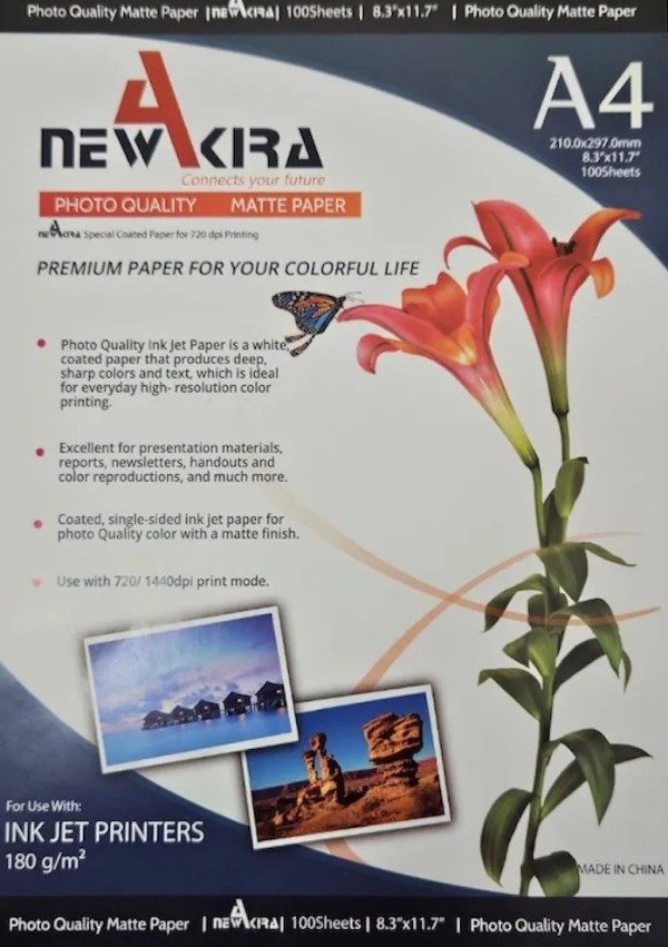 Producto - PAPEL NEW AKIRA FOTO MATE 180 GR