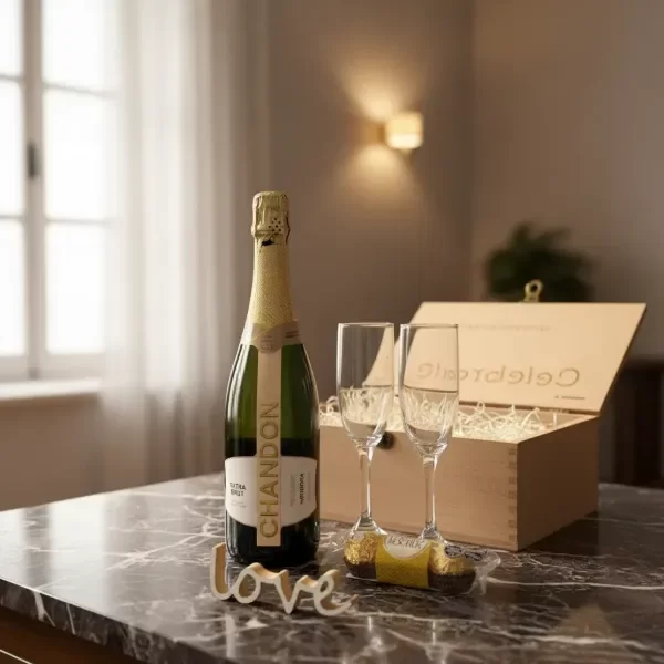 Producto - Caja Box de Champagne Chandon + Copas + Ferrero Rocher + Regalo - 8