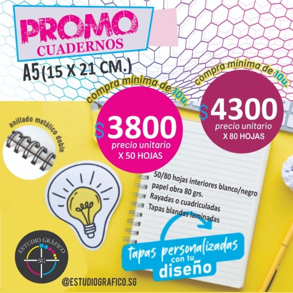 Producto - CUADERNOS RAYADOS O CUADRICULADOS