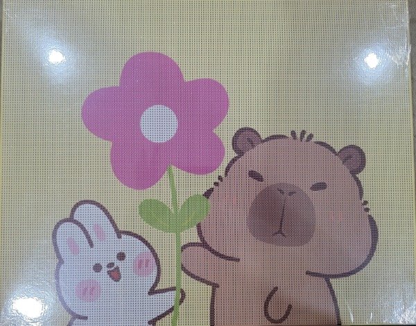 Producto - DIAMOND PAINTING 40X50 BASTIDOR CAPI CONEJO Y FLOR