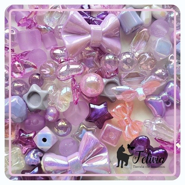 Producto - Cuentas de acrílico Mix. Lila x 50 gr.