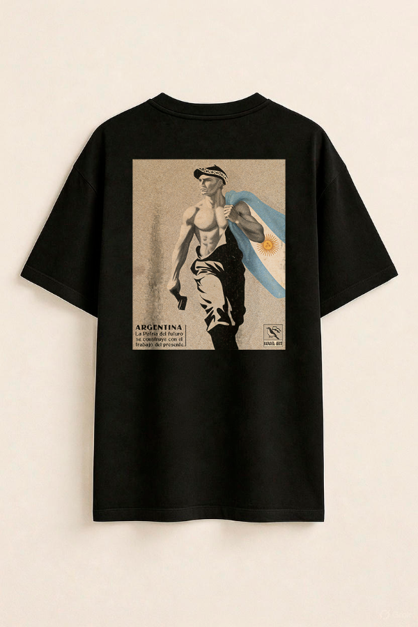 Camiseta Trabajador Argentino negra oversize unisex