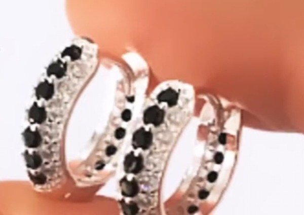 Producto - Aros cubics negro  argollas