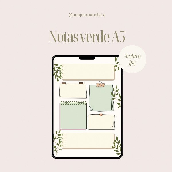 Producto - ARCHIVO DIGITAL Notas verde A5