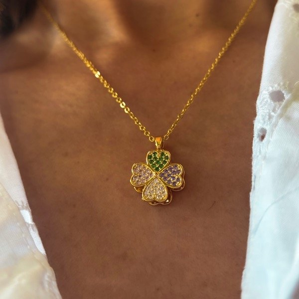 Producto - Collar trébol giratorio (cod.654)