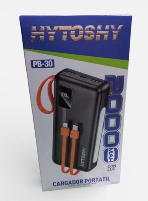 Producto - POWER BANK 20000mAh HYTOSHY C/LINTERNA C/RAPIDA