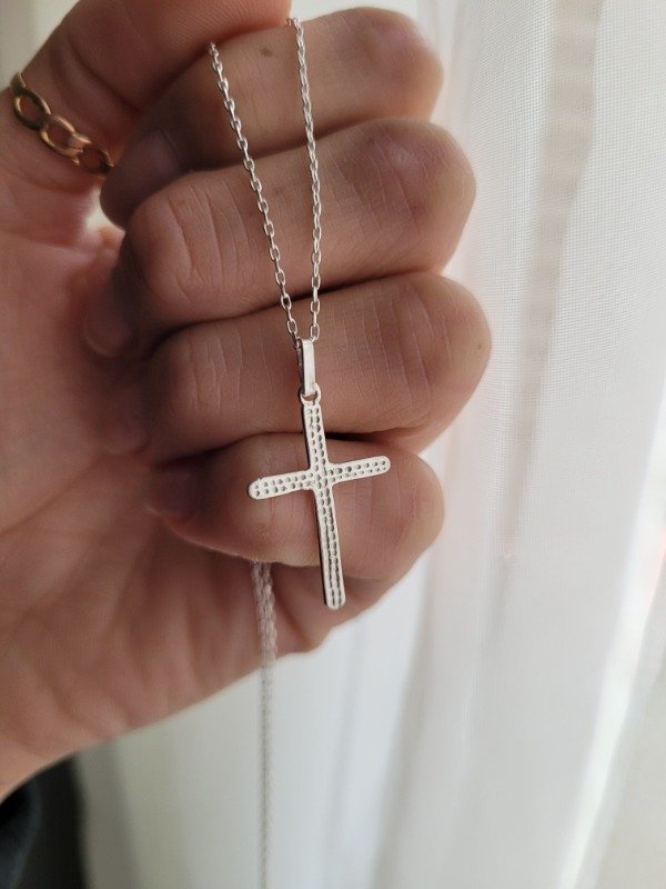 Producto - Gargantilla cruz reversible - Plata 925 50 cm - 1