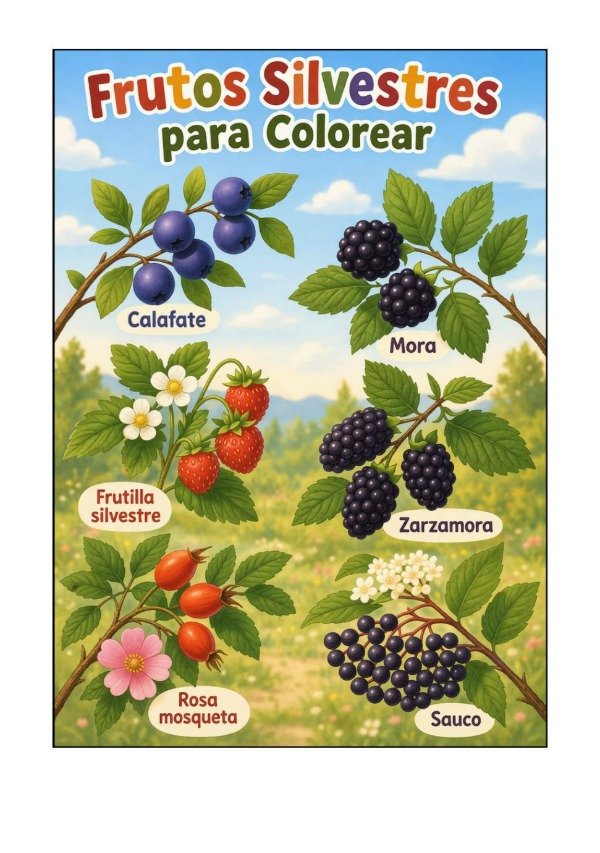Producto - Frutos Silvestres - Libro para Colorear