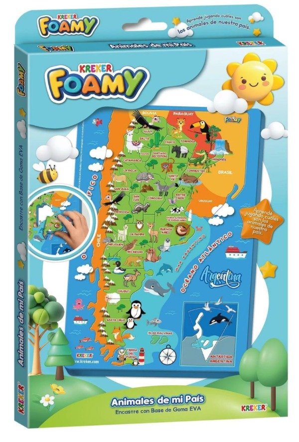 Producto - Mapa República Argentina. Animales de mi país