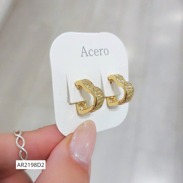 Producto - Aros huggies corazón micropavé