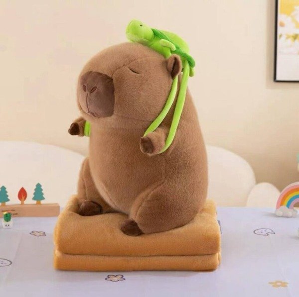 Producto - Peluche con Manta. Capibara con mochila