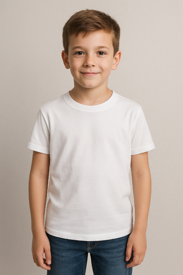 Producto - REMERA ALGODÓN BLANCA LISA NIÑO