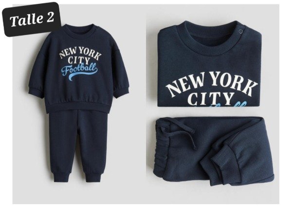 Producto - Conjunto buzo y pantalon con friza HyM talle 2 azul