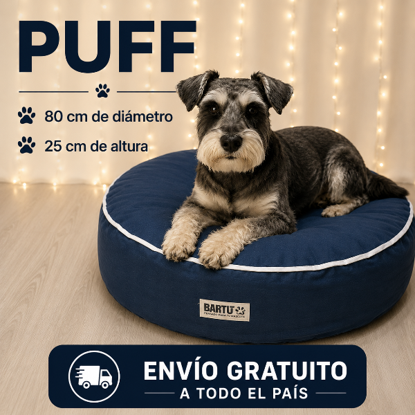 Producto - COLCHÓN PUFF REDONDO AZUL DE 80cm.x25cm.