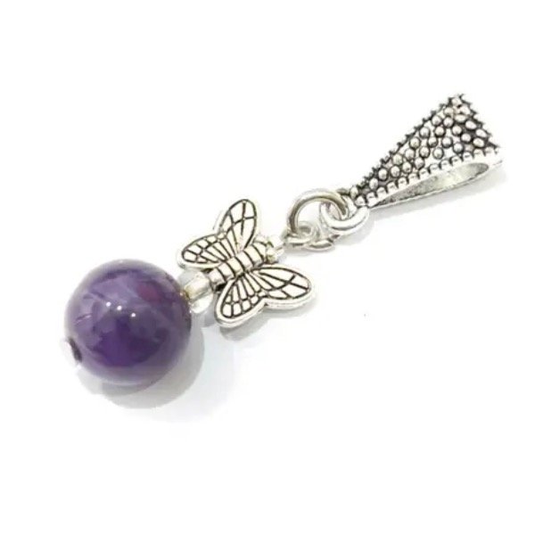 Producto - Dije Esfera Mariposa Amatista