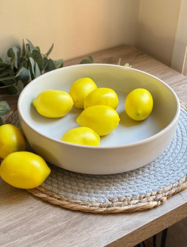 Producto - ENSALADERA CHENINI BLANCO BORDE NATURAL 26 CM