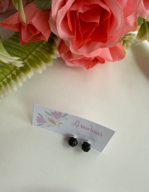 Producto - Aros bolita de fuego negros