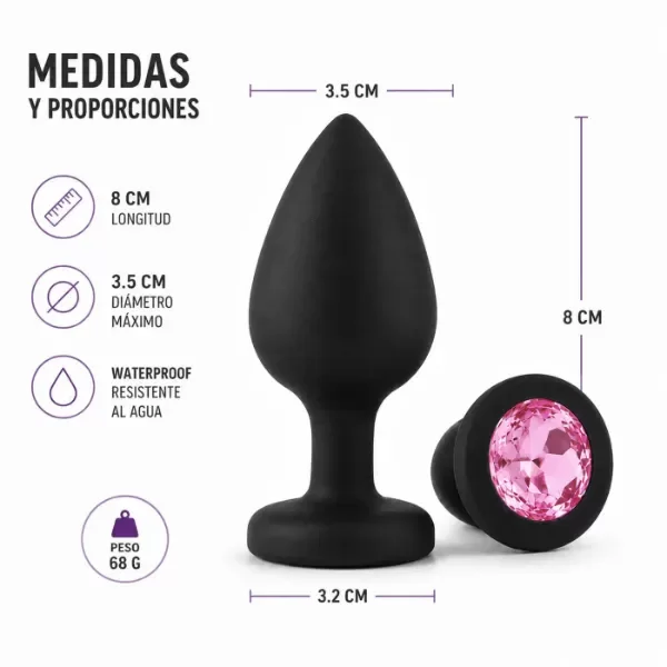 Producto - ANAL PLUG SILICONE MEDIUM BLACK PINK - 2