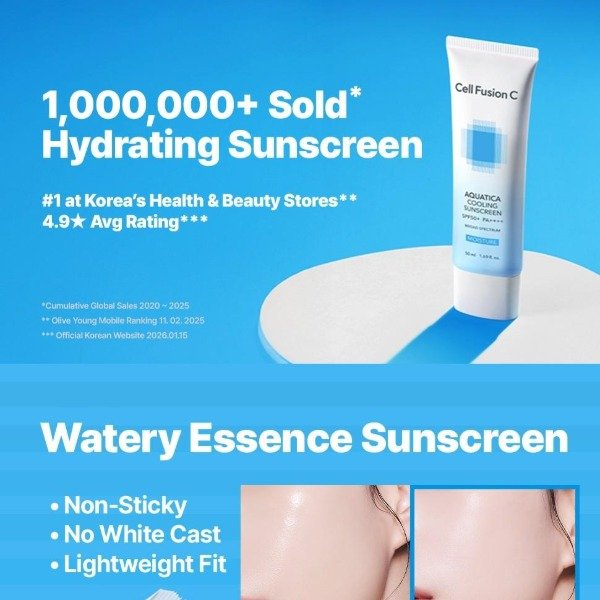 Producto - Cell Fusion C Aquatica Cooling Sunscreen SPF50 PA++++ 50ml - 1