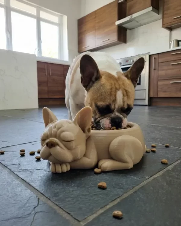 Producto - Comedero Y Bebedero con Carita perro 18 cm / Funcional y Súper Adorable