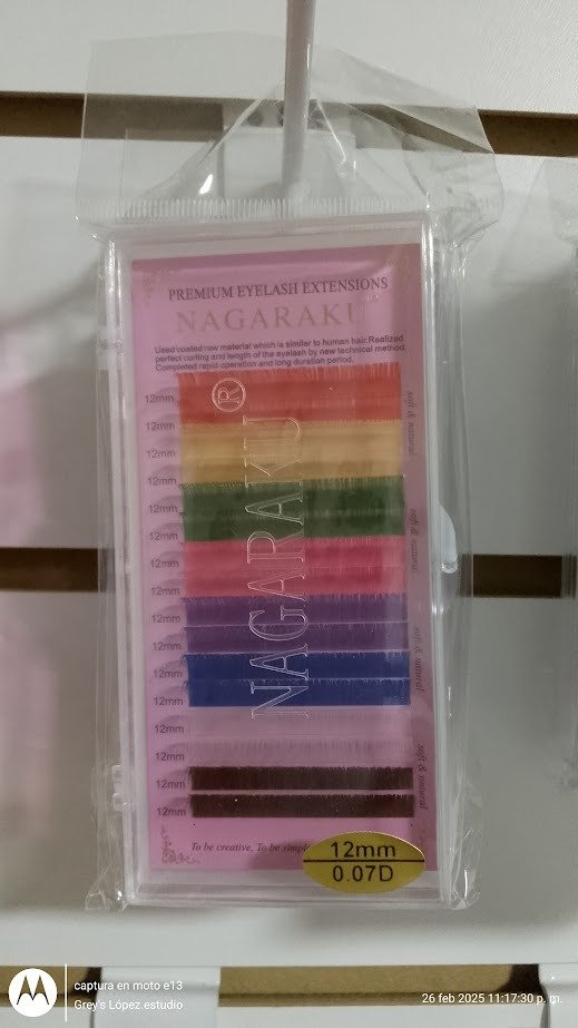 Producto - pestañas nagaraku 0,7D MIX DE COLORES