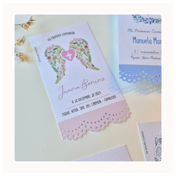 Producto - Estampitas Especiales: papel telado y puntilla calada - 2