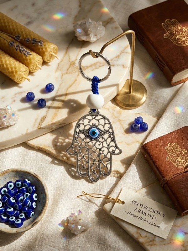 Producto - LLAVERO MANO HAMSA PLATEADO
