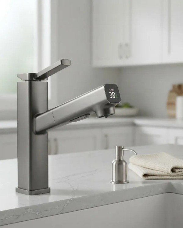 Producto - Grifería Monocomando Inteligente Con Display Led Y Extensible Premium - 4