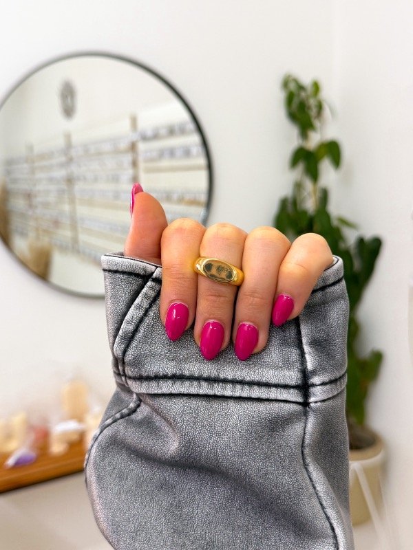 Producto - Anillo acero dorado sello regulable