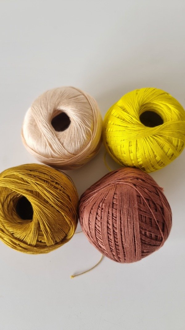 Producto - Hilo de ENCAJE x 290 Metros (de 1 mm)/ amarillo-marrón