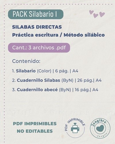 Producto - Pack Silabario 1 - Sílabas directas - 3
