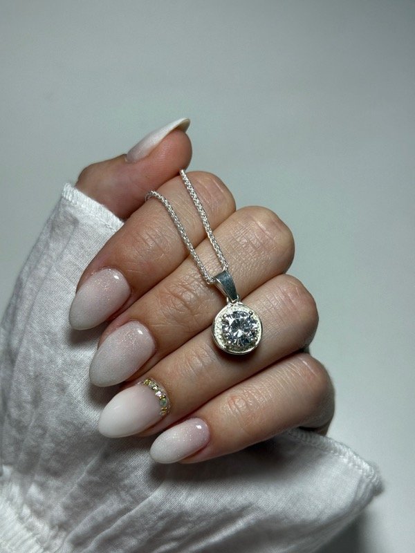 Producto - Dije piedra círculo blanca - 0